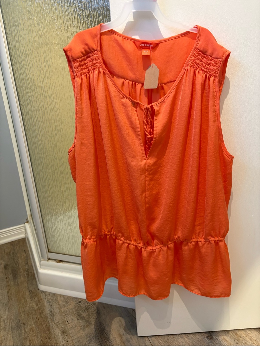 Joe Fresh Orange Sleeveless Peplum Blouse